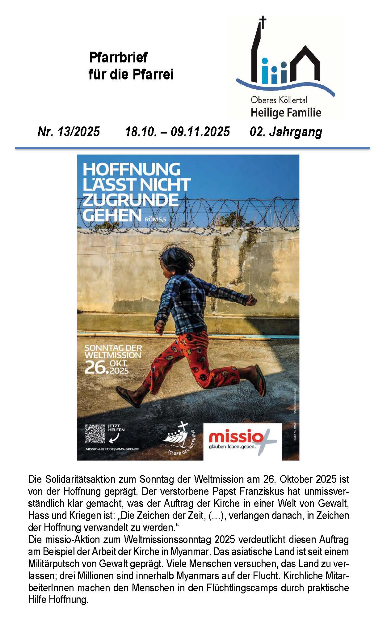 missio-Plakat, zeigt ein Kind, das in die Zukunft läuft (c) obkhefa missio-Plakat, zeigt ein Kind, das in die Zukunft läuft